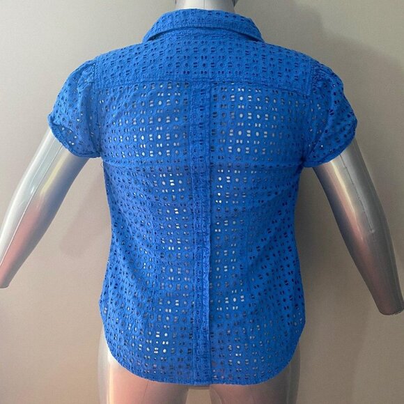 New York & Co Stretch Cotton Eyelet Shirt - Picture 7 of 7